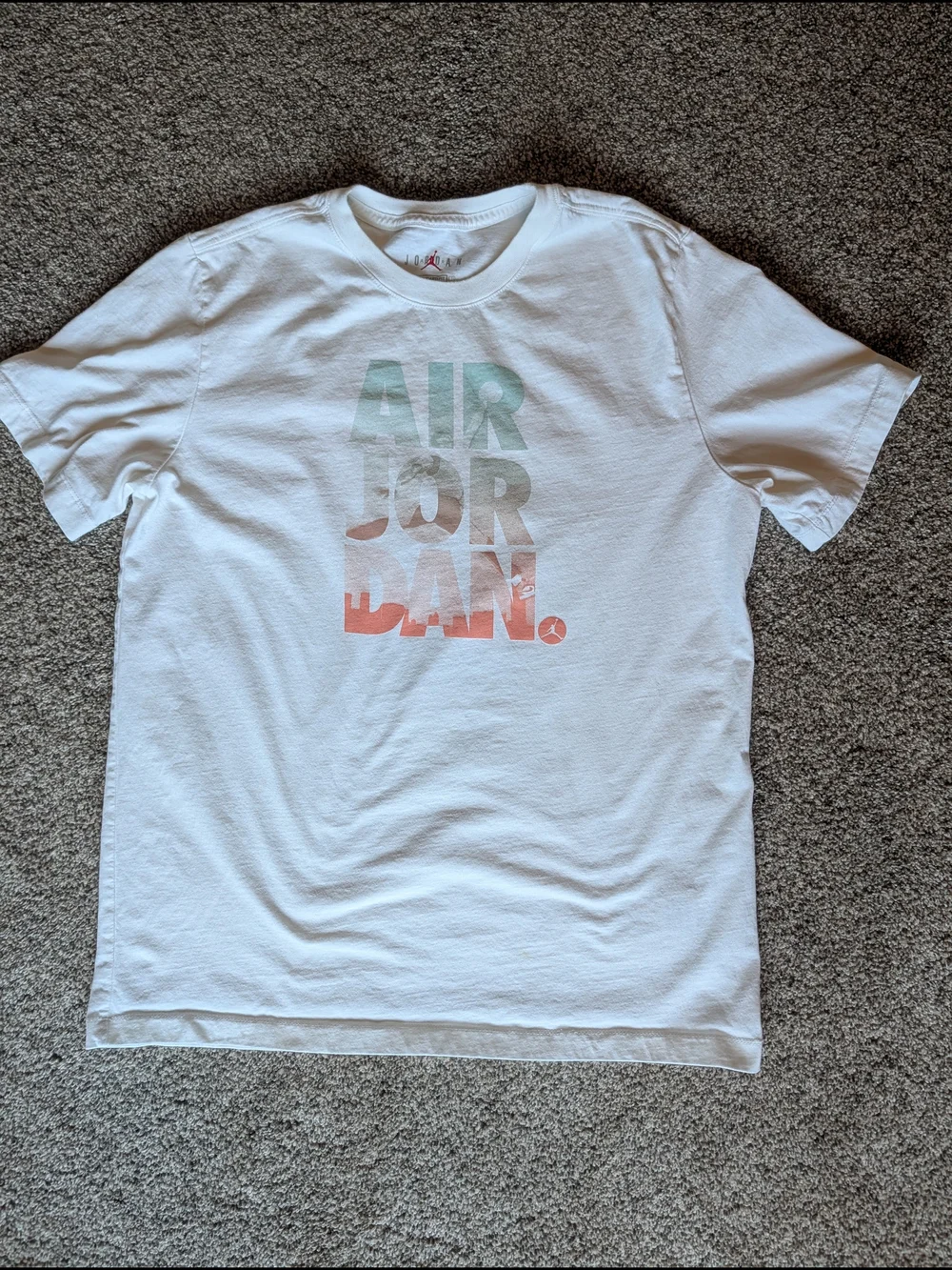Nike Air Jordan Men's Soft White Graphic T‑Shirt